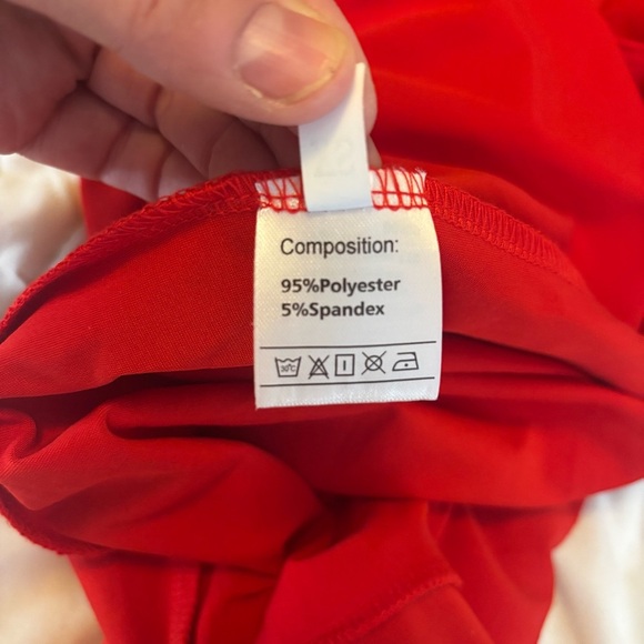 SHEIN Red Strapless Pleated Tiered Dress - Picture 11 of 16